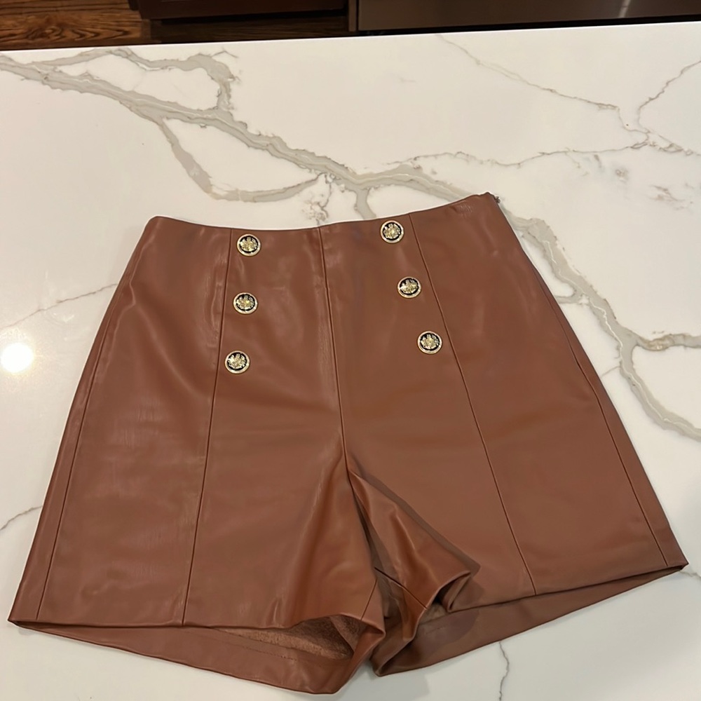 NWT Zara Vegan Leather Shorts